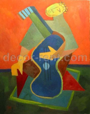 Blue Guitar. (Oil on Canvas).