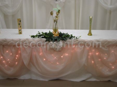 Champagne Organza Headtable Decoration