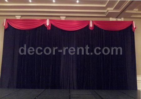 CORPORATE EVENT BACKDROP. CASINO THEME. BLACK AND RED.