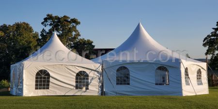 Hexagon tent rental with 20x20 Tent Attached
