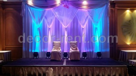 Modern wedding backdrop with LED uplighting. Toronto.