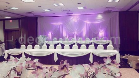 Wedding backdrop in lilac, purple and white. Toronto.
