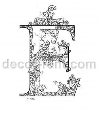 Personal Initial E. (indian Ink, Paper)