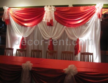 Red and White Backdrop. Wedding Reception Toronto.