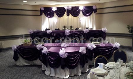 WEDDING BACKDROP IN PURPLE, WHITE AND LILAC. TORONTO.