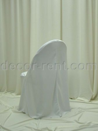 White Fan Back Folding Chair Cover