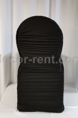 Black Ruched Spandex Chair Cover