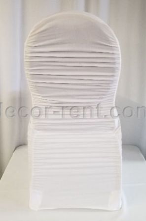White Ruched Spandex Chair Covers